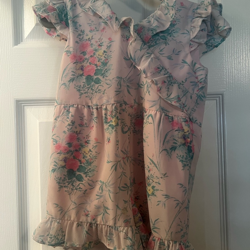 Janie and Jack Floral Ruffle Kids Romper